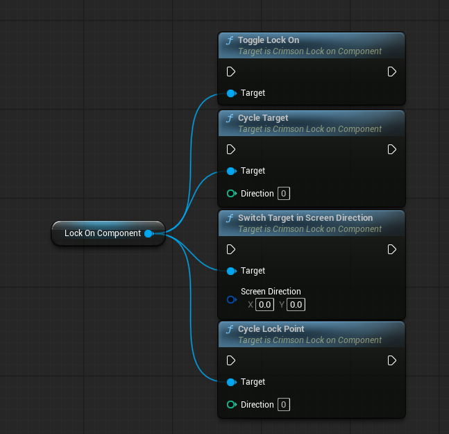 Lock action -> Toggle Lock On. Switch action (Vector2D) -> Switch Target In Screen Direction. Cycle action -> Cycle Lock Point.